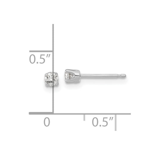 Buy Stylish 14K White Gold AA Diamond Stud Earrings - Complete Set, 0.85mm