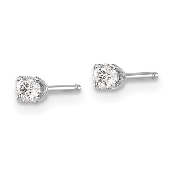 14K White Gold AA Quality Diamond Stud Earrings