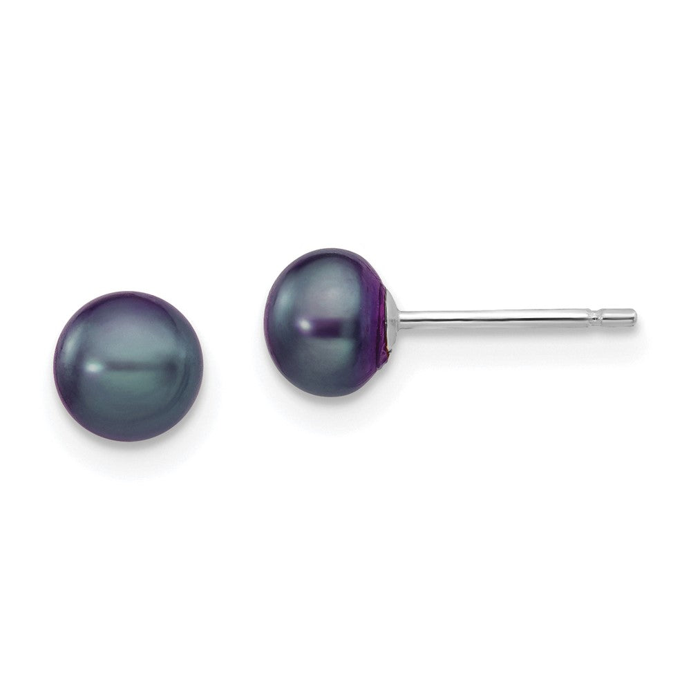 Buy Stylish 14K White Gold Freshwater Pearl Stud Earrings - 5-6mm Value