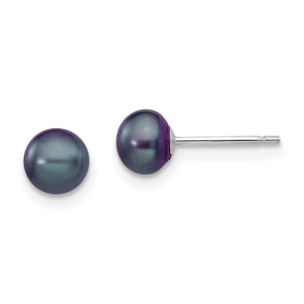 14K White Gold Freshwater Pearl Stud Earrings - 5-6mm - Style GR1-1015362