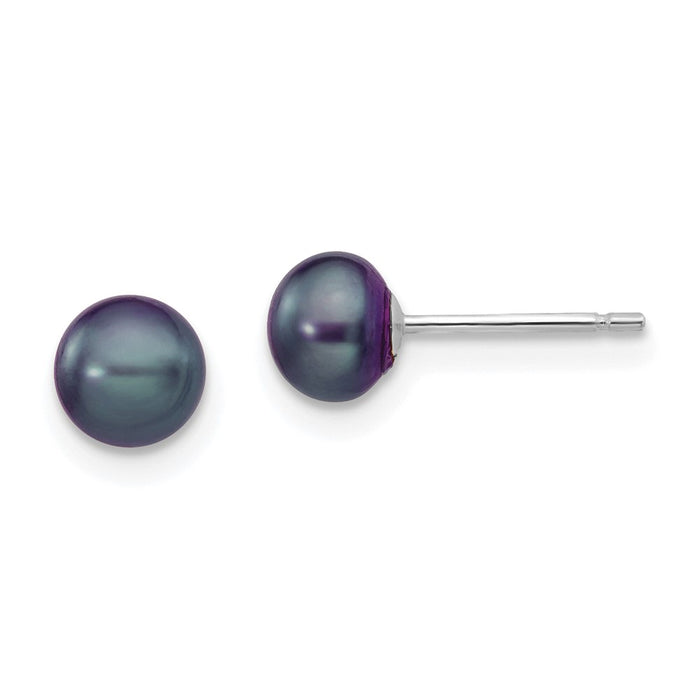 Buy Stylish 14K White Gold Freshwater Pearl Stud Earrings - 5-6mm Value-1