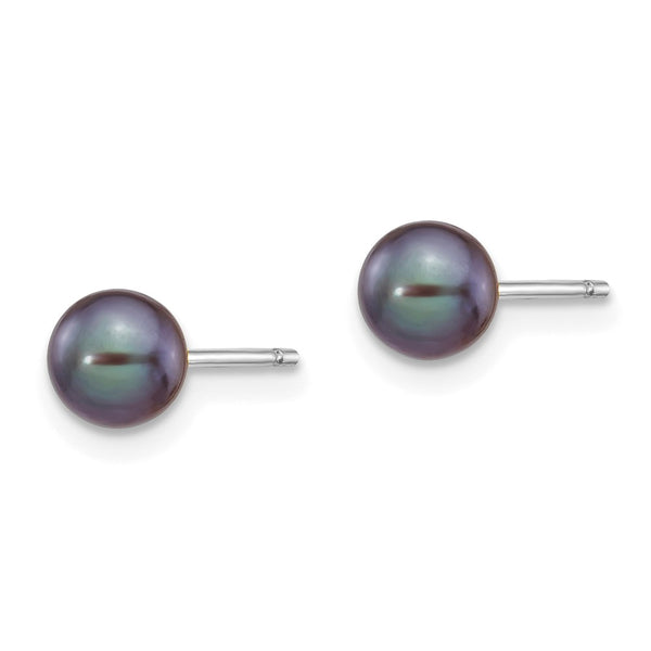 14K White Gold Freshwater Pearl Stud Earrings - 5-6mm - Style GR1-1020706