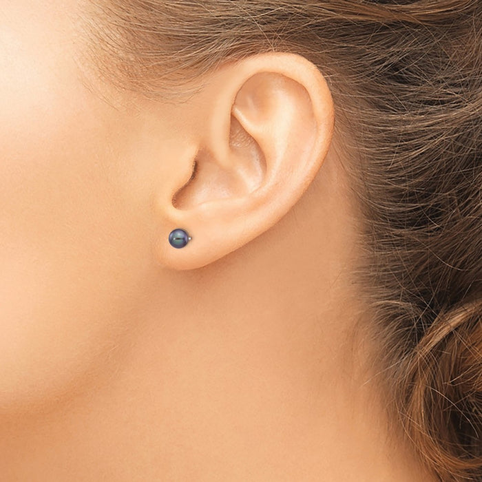 Buy Stylish 14K White Gold Freshwater Pearl Stud Earrings - 5-6mm Value!-3