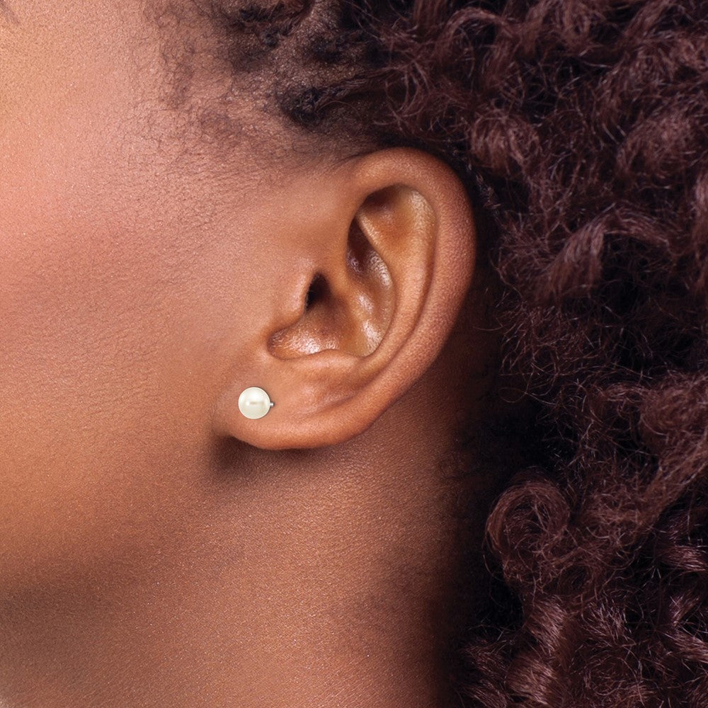 Buy Stylish 14K White Gold Pearl Stud Earrings - 5-6mm Luxury Accessory