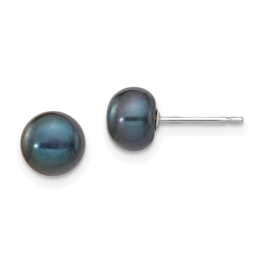 Shop Designer 14K White Gold Pearl Stud Earrings - 6-7mm, Affordable Luxury