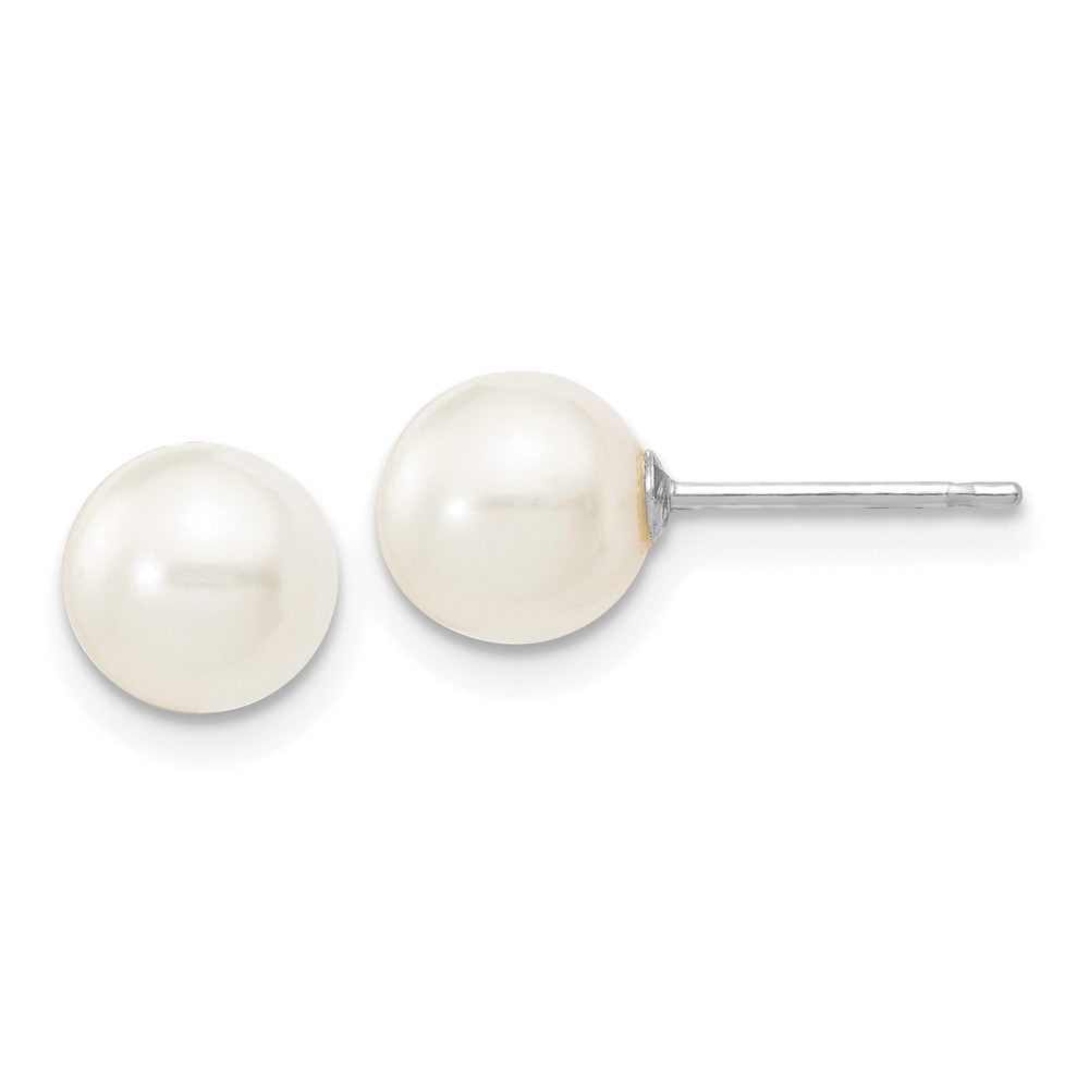 Shop Stylish 14K White Gold Pearl Stud Earrings - 6-7mm, Affordable Luxury!