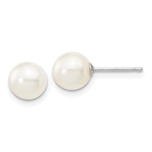 14K White Gold Pearl Stud Earrings - 6-7mm - Style GR1-1015387