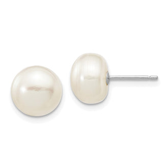 Buy Stylish 14K White Gold Pearl Stud Earrings - 8-9mm Luxury Design