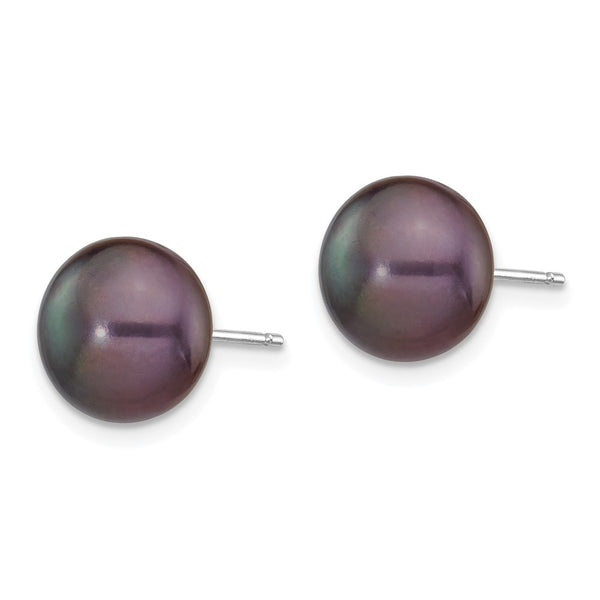 14K White Gold Pearl Earrings - 9-10mm