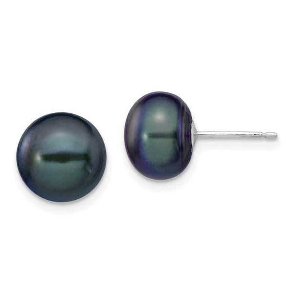 14K White Gold Pearl Earrings - 9-10mm