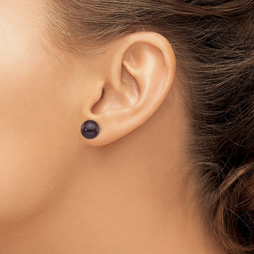 Buy Stylish 14K White Gold Pearl Stud Earrings - 9-10mm, Affordable Luxury!