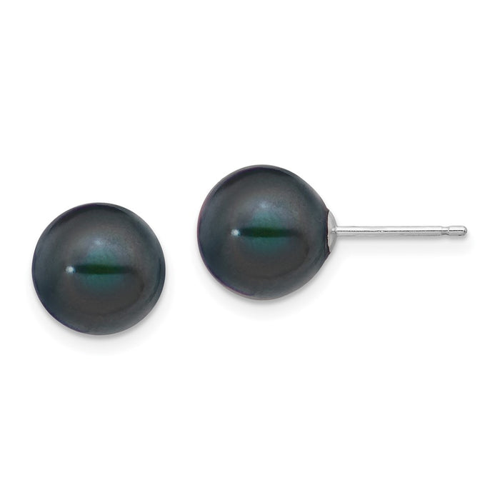Buy Stylish 14K White Gold Pearl Stud Earrings - 9-10mm, Affordable Luxury!-1