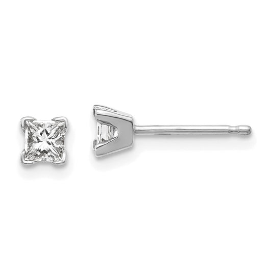 Buy Exclusive 14K White Gold Princess Cut Diamond Earrings, AAA Quality, Stylish Design