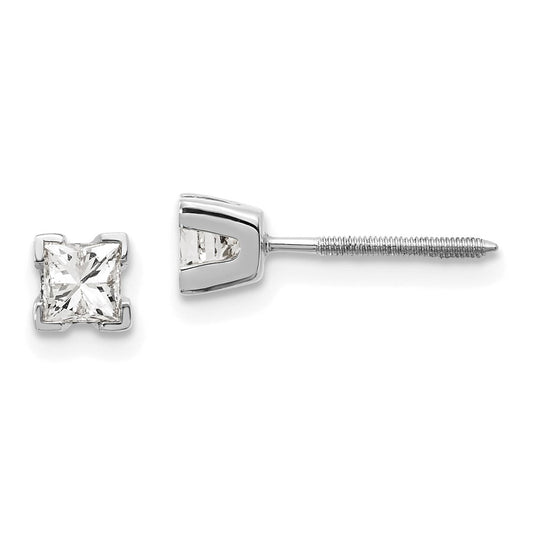 Buy 14K White Gold Princess Cut Diamond Earrings - Stylish & Exclusive Value!