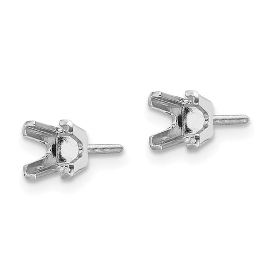 Shop Stylish 14K White Gold 3.75mm Princess Cut Stud Settings - Luxury Value!