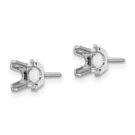 Shop Exclusive 14K White Gold 4mm Princess Cut Stud Earring Settings - Stylish Value!
