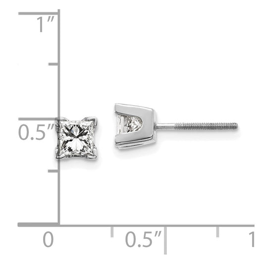 Buy Exclusive 14K White Gold AAA Quality Princess Cut Diamond Earrings - Luxury Style