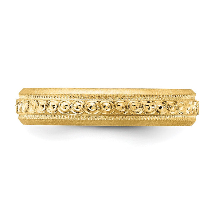 Shop 14K Gold 3mm Etched Wedding Band Size 8 | Stylish Luxury Ring-4