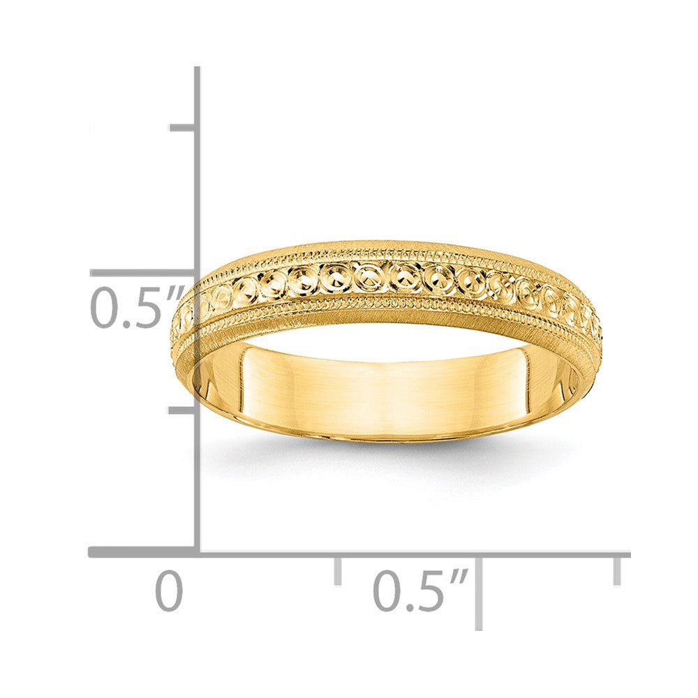 High-Quality 14K Gold 3mm Etched Wedding Band - Stylish Size 6 Value Deal