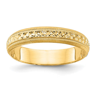 High-Quality 14K Gold 3mm Etched Wedding Band - Stylish Size 6 Value Deal