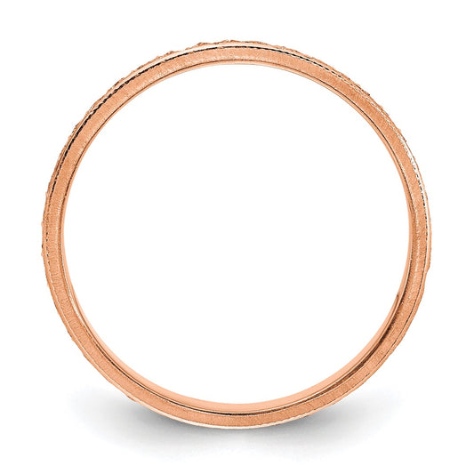 Buy Stylish 14K Rose Gold 3mm Etched Wedding Band - Size 6 at Affordable Price