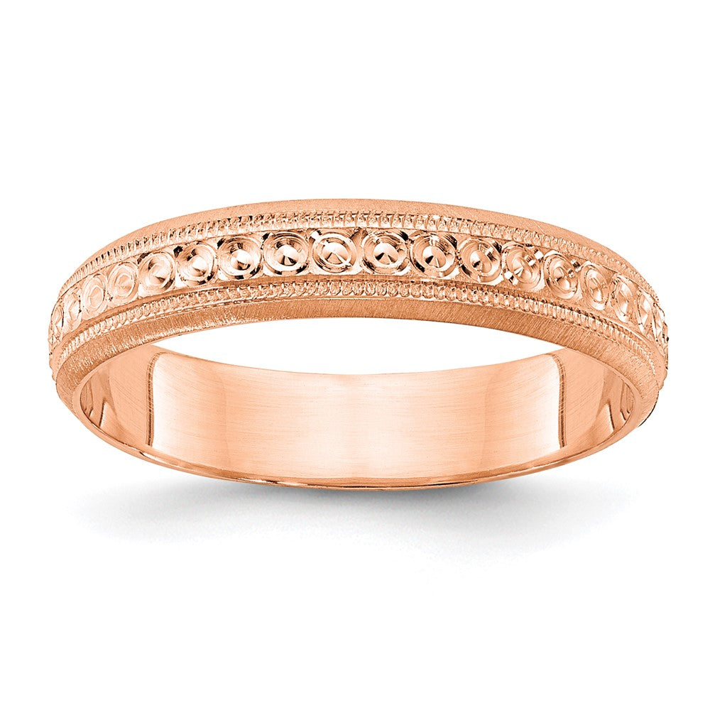 Buy Stylish 14K Rose Gold 3mm Etched Wedding Band - Size 6 at Affordable Price