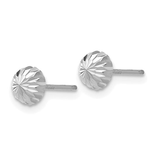 Buy Exclusive 14K White Gold Diamond-Cut Half Ball Stud Earrings | Stylish Value