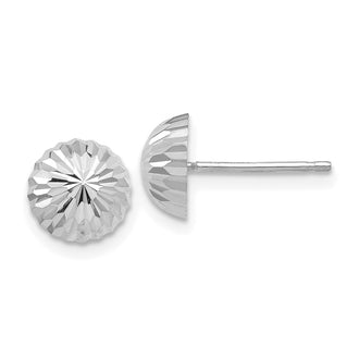 Shop 14K White Gold Diamond-Cut Half Ball Stud Earrings - Stylish Value!