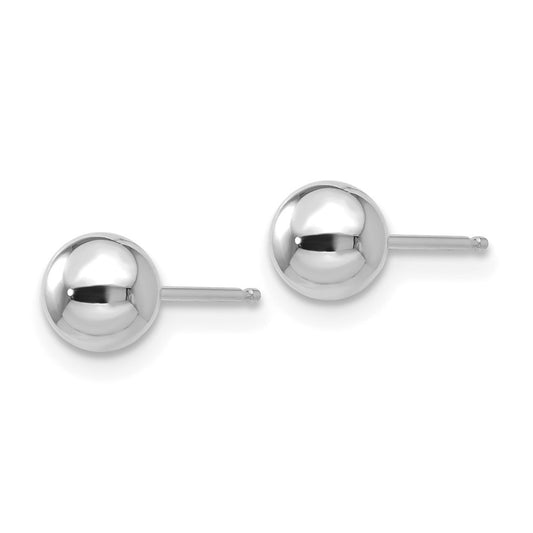 Exclusive 14K White Gold Polished 5mm Ball Stud Earrings - Stylish Value!