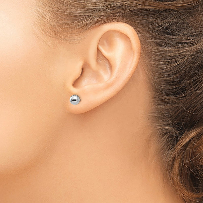 Buy Stylish 6mm Ball Post Earrings in 14K White Gold - Luxury Jewelry-3