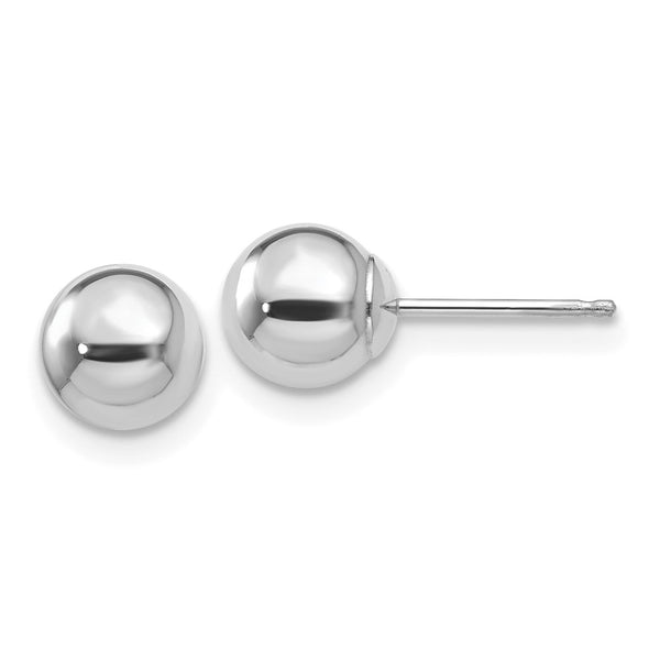 6mm Ball Post Earrings in 14K White Gold