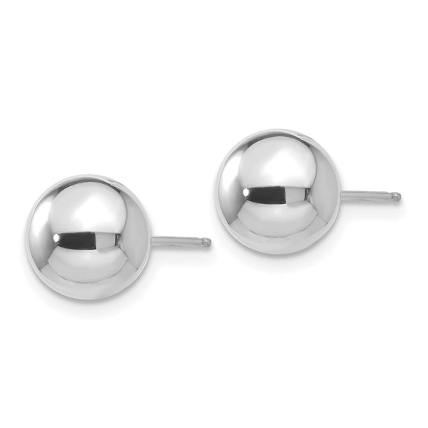 8mm Polished Ball Post Earrings in 14K White Gold