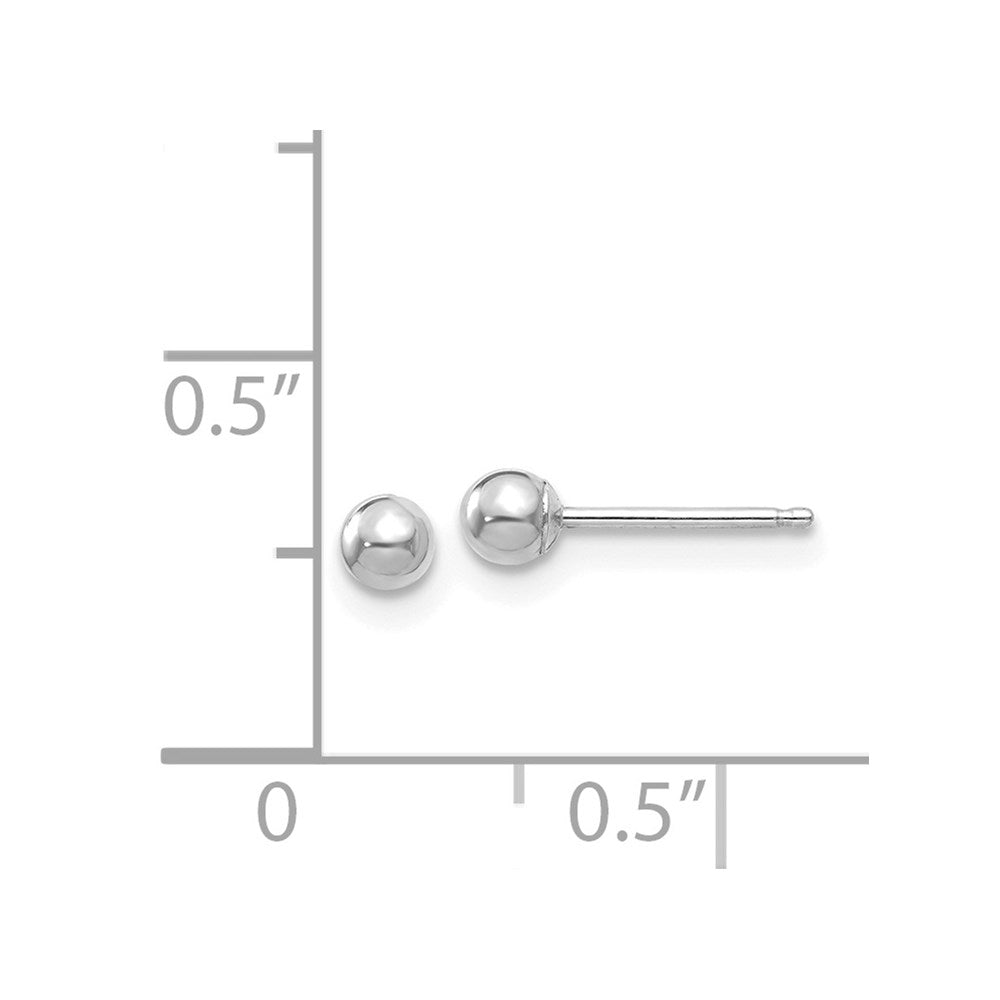 Buy Stylish 14K White Gold 3mm Ball Stud Earrings - Affordable Luxury
