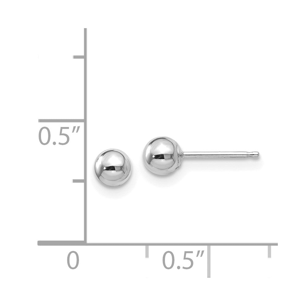 Shop Stylish 14K White Gold Polished 4mm Ball Stud Earrings - Luxury Value!