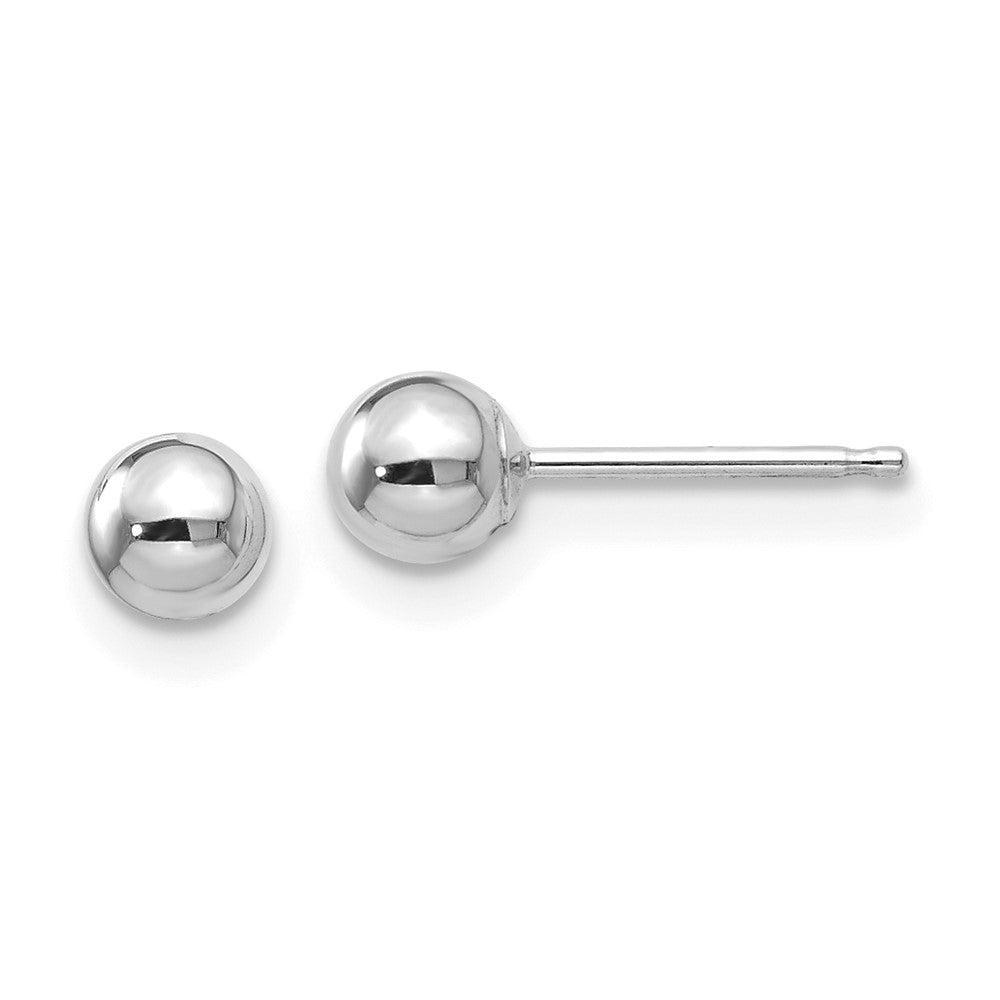 Shop Stylish 14K White Gold Polished 4mm Ball Stud Earrings - Luxury Value!