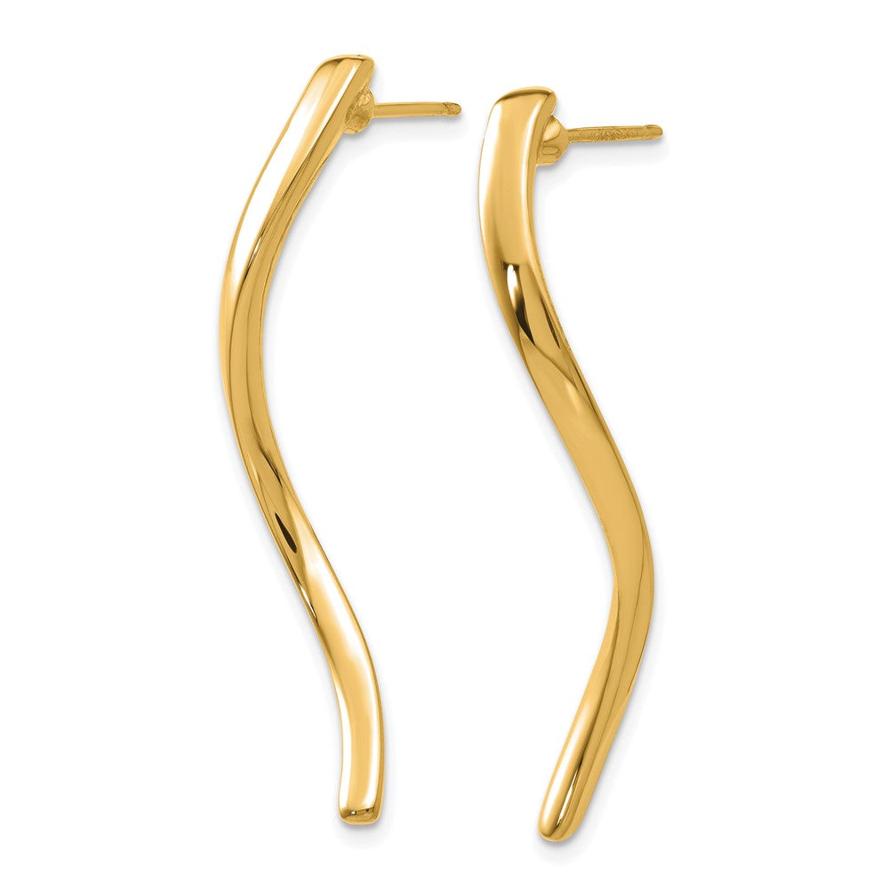Exclusive 14K Gold Long Curled Drop Earrings - Stylish & Affordable Luxury
