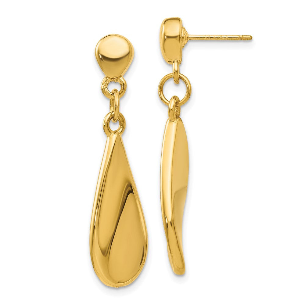 High-Quality 14K Gold Teardrop Dangle Earrings - Stylish Design, Great Value