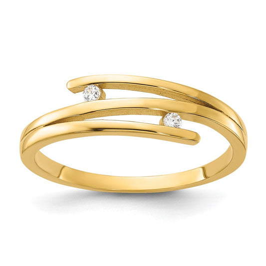 Exclusive 14K Gold Fashion Ring with Cubic Zirconia - Stylish & Affordable