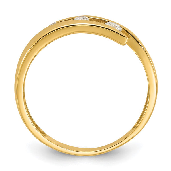 14K Gold Polished Fashion Ring with Cubic Zirconia