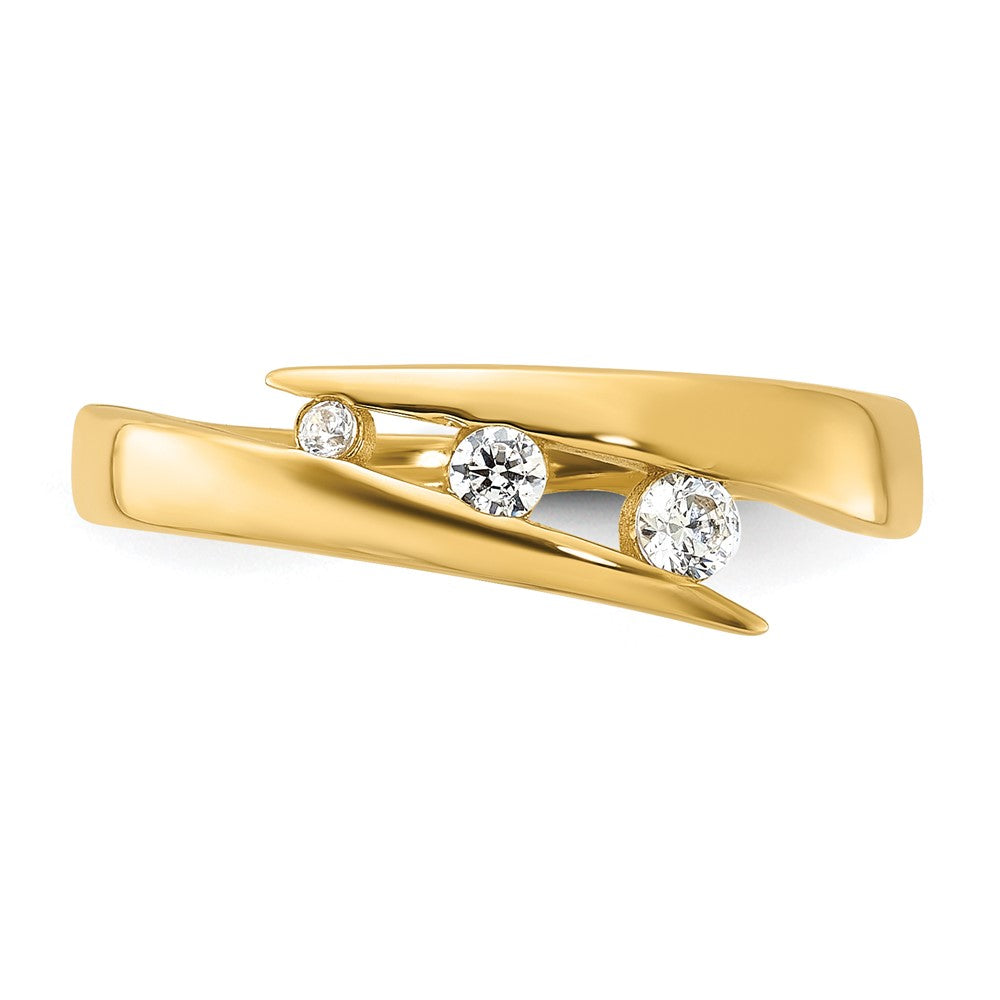 Buy Exclusive 14K Gold Polished Fashion Ring with Cubic Zirconia - Stylish Value