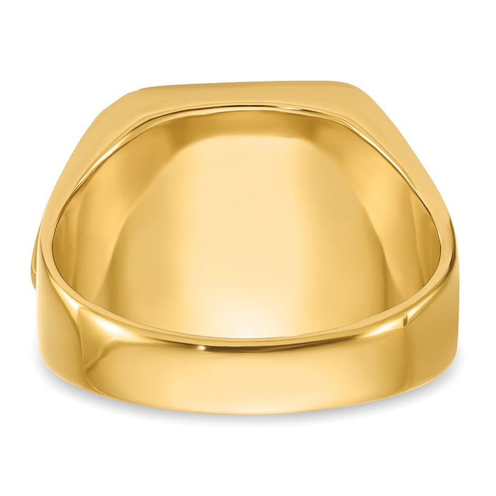 Buy Stylish 14K Men's Masonic Ring - Polished, Textured, Ruby Accent-5