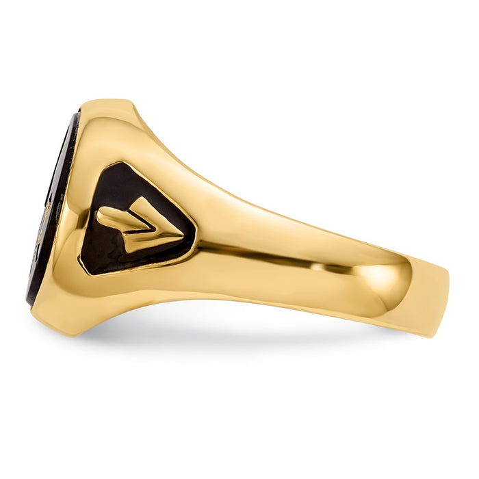 Buy Exclusive 14K Men's Masonic Ring, Polished Finish, Onyx Stone, Stylish Design-3