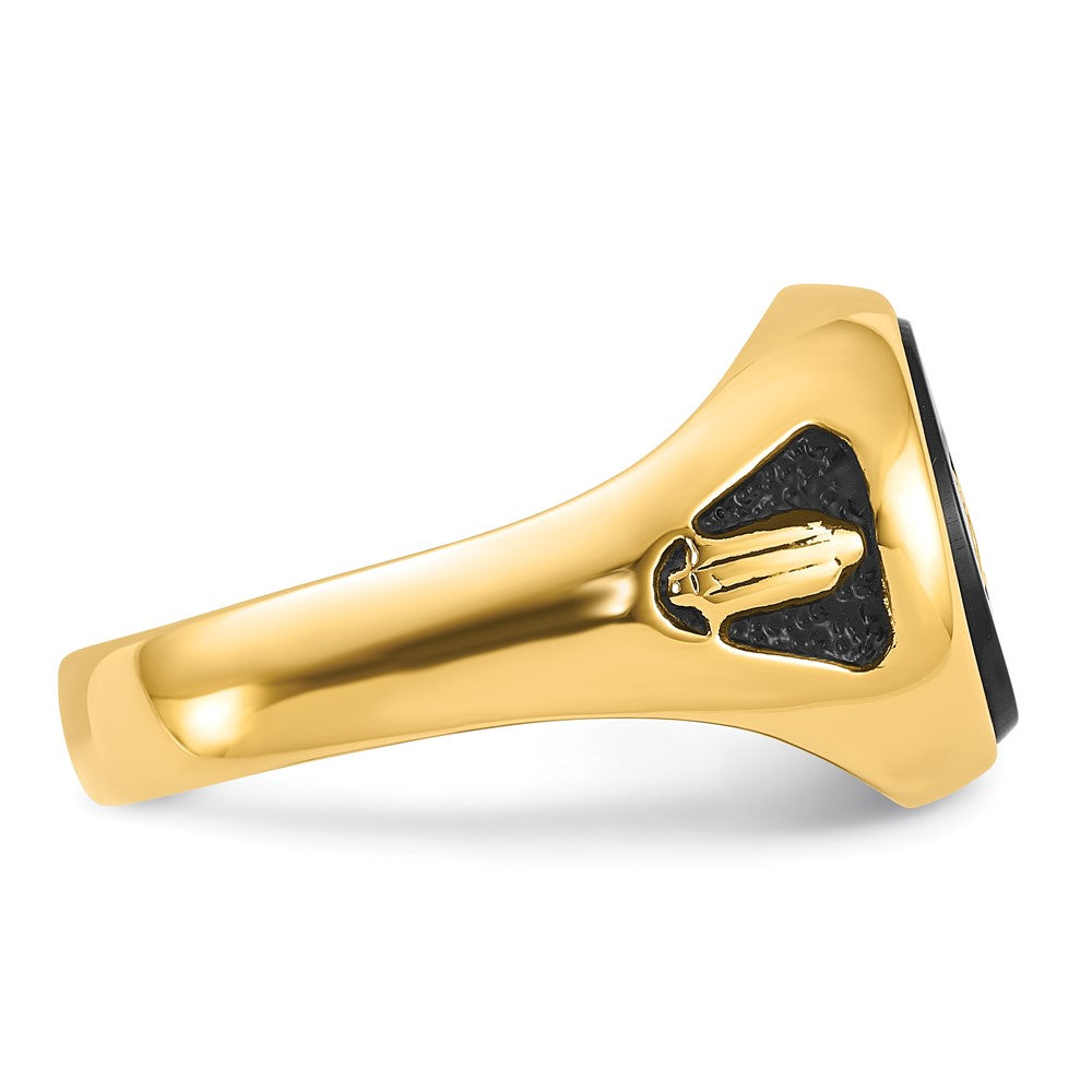 Buy Exclusive 14K Men's Masonic Ring, Polished Finish, Onyx Stone, Stylish Design