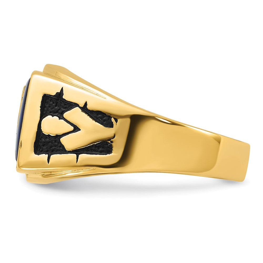 Buy High-Quality 14K Men's Masonic Ring - Stylish Polished, Textured Finish