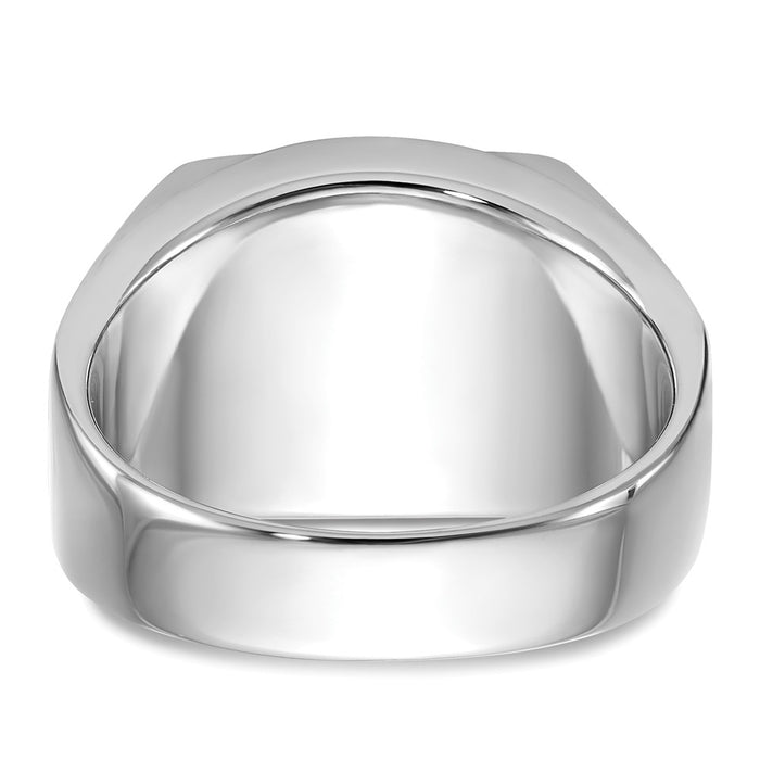 Shop Stylish Men's 14K White Gold Masonic Ring - Polished, Textured Finish, Onyx-5