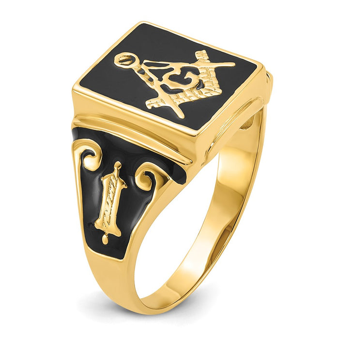 Buy 14K Men's Masonic Ring - Stylish Polished & Textured Finish, Affordable!-7