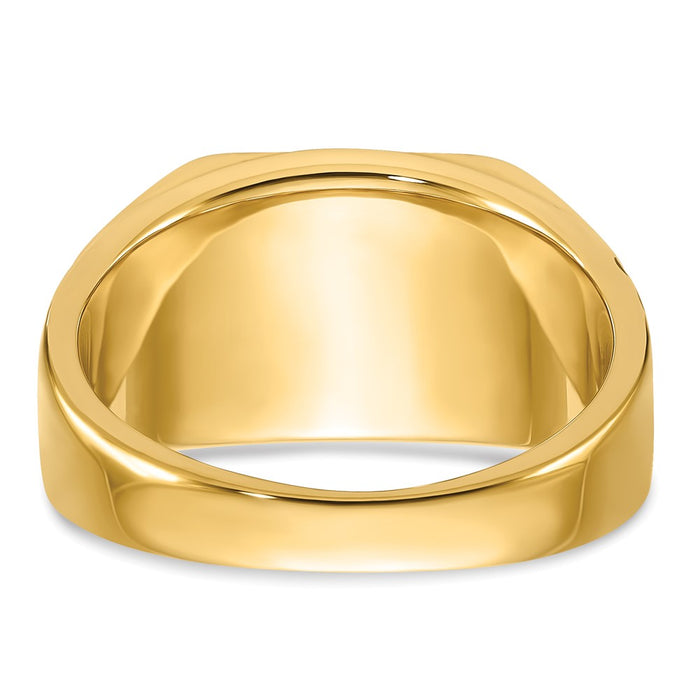Exclusive 14K Men's Masonic Ring - Stylish Polished Finish & Onyx Accents-5