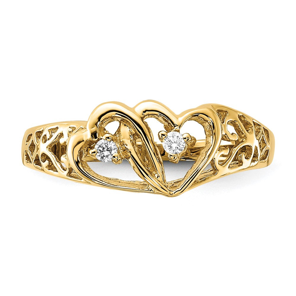 High-Quality 14K Gold Diamond Heart Ring - Stylish Luxury Jewelry Offer