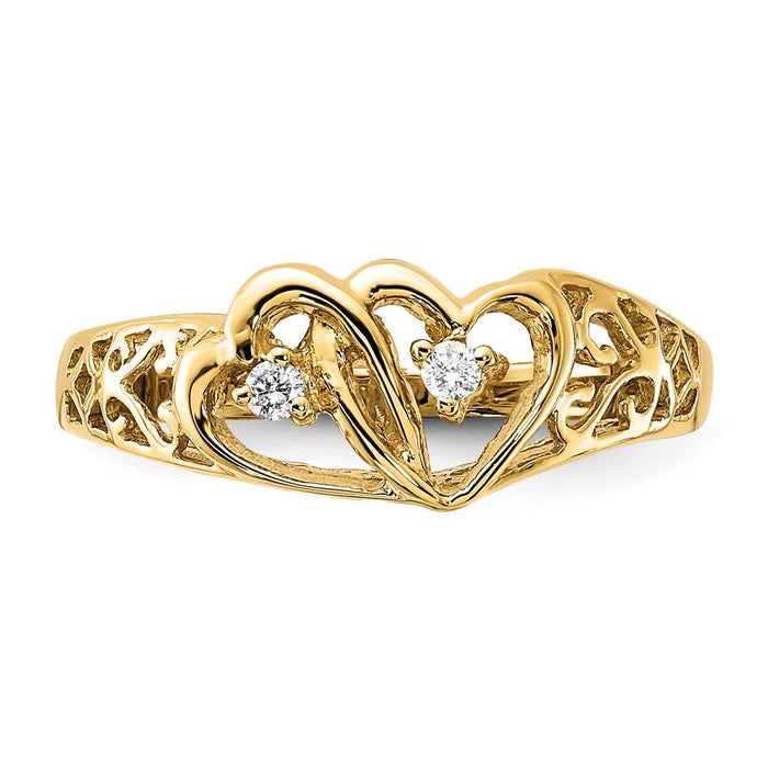 High-Quality 14K Gold Diamond Heart Ring - Stylish Luxury Jewelry Offer-4