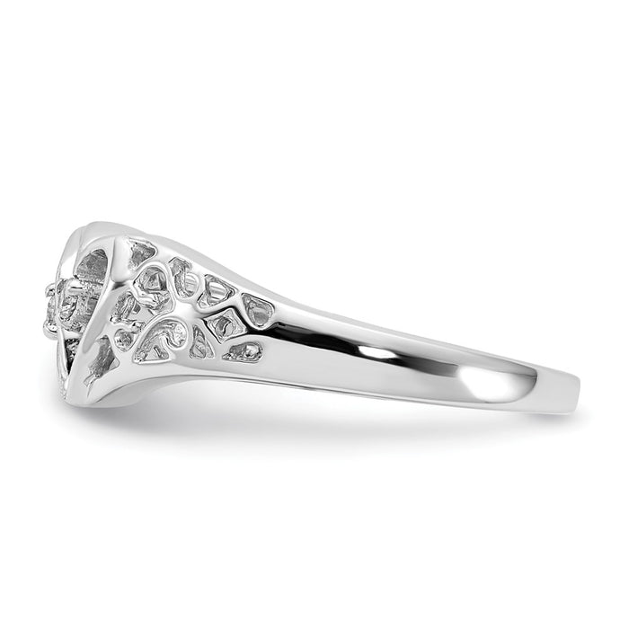 High-Quality 14K White Gold VS Diamond Heart-Shaped Ring - Stylish Value Design-3